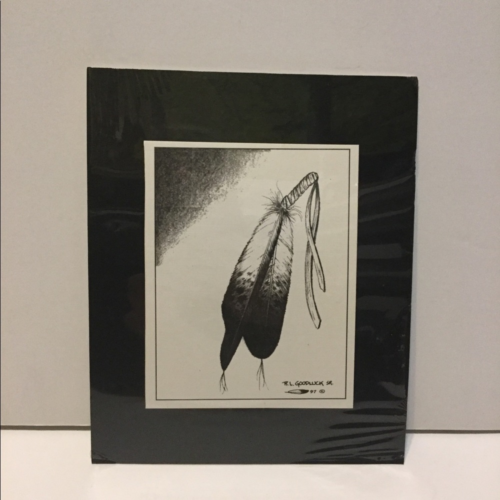 Native American Indian Art Feather 8”x6.5” Print.